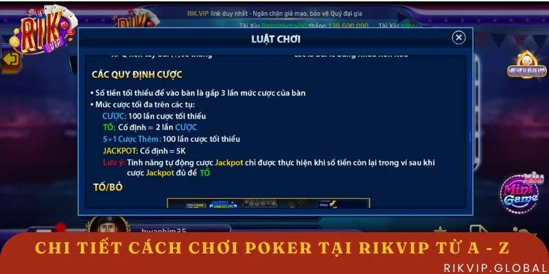 Chi tiết cách chơi Poker tại Rikvip
